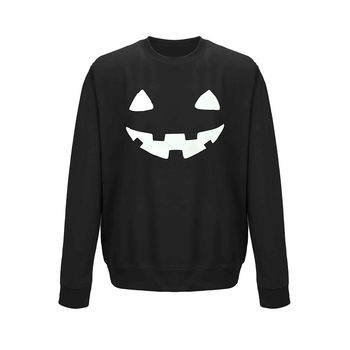 'Pumpkin Face' Halloween Unisex Sweatshirt Jumper, 8 of 10
