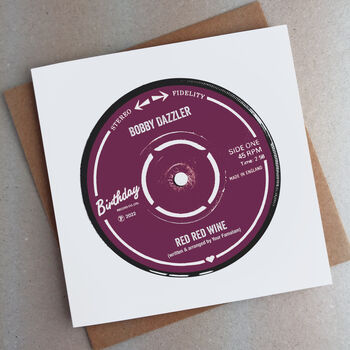 Personalised Record Label Birthday Card, 3 of 5