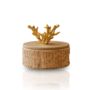 Travertine Storage Box With Coral Handle, thumbnail 2 of 2
