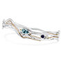 Silver Bangle With Blue Topaz, Iolite And Pearl, thumbnail 4 of 7