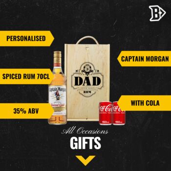 Captain Morgan Spiced Rum And Cola Dad Father's Day Gift Set, 2 of 3