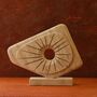 Hand Carved Travertine Sunburst Sculpture, thumbnail 1 of 2