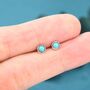 Green Turquoise Stud Earrings, thumbnail 3 of 12