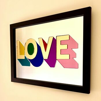 Inlaid Rainbow Mirror Love Sign, 4 of 6