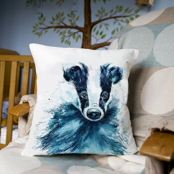 Inky Badger Large Luxury Cushion And Pad, 2 of 3