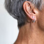 Diamond Cut Recycled Silver Chunky Hoop Earrings, thumbnail 3 of 11