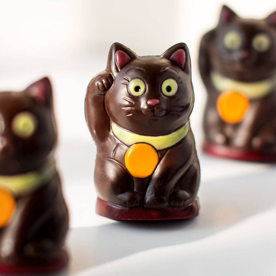 Dark Chocolate Lucky Cats Box Of Six By Ms Cocoa
