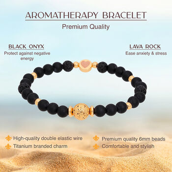 Aromatherapy Black Onyx Bracelet With Mystic Aura Essential Oil Set, 4 of 5