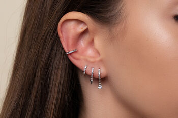 Silver Minimalist Earring Set, Silver Stacking Earrings, 2 of 8