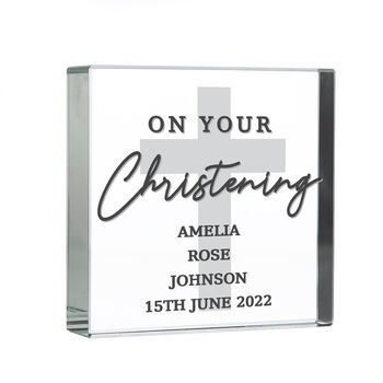 On Your Christening Personalised Crystal Token, 3 of 4
