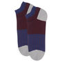 Oxford Stripe Navy And Orange Men's Trainer Socks Bundle, thumbnail 5 of 7