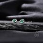 Emerald Green Bezel Cz Crystal Threader Earrings, thumbnail 2 of 10