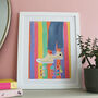 'Yes Girl' Rainbow Affirmation Illustrated Print, thumbnail 2 of 3