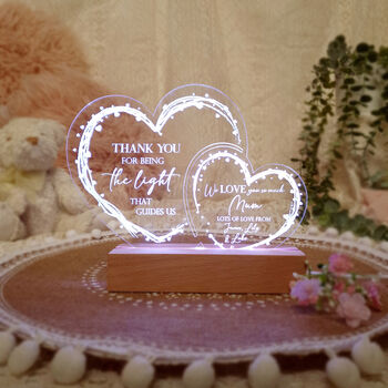 Personalised Mother's Day Light Up Acrylic Hearts, 10 of 12