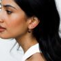 January Garnet Birthstone 18k Gold Vermeil Stud Earrings, thumbnail 2 of 3