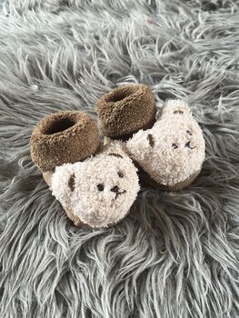 Brown Teddy Bear Baby Socks, 6 of 10