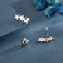 Star Trio Screw Back Earrings In Sterling Silver, thumbnail 1 of 12