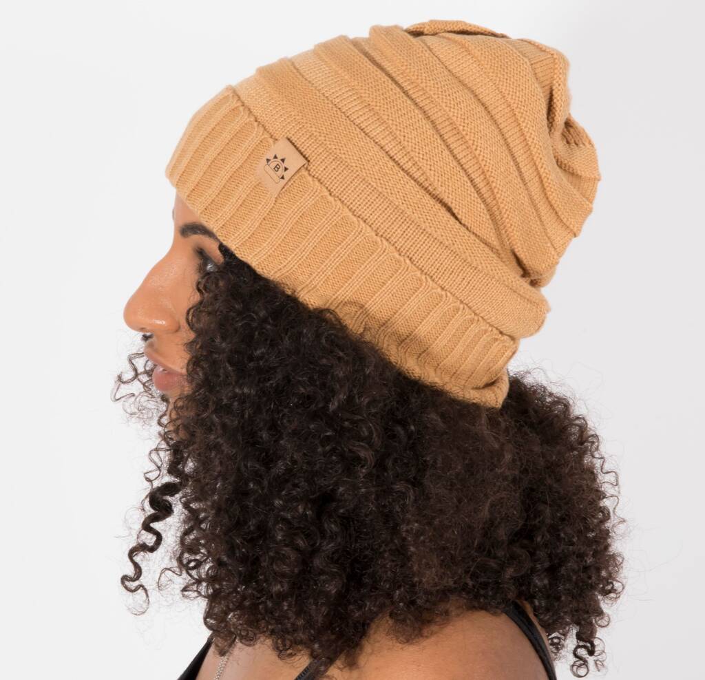 Satin Lined Slouch Beanie, 1 of 6