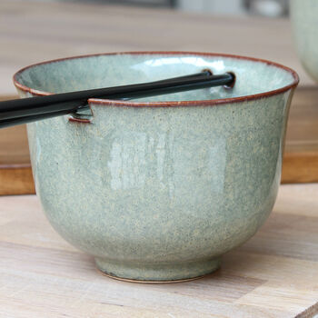 Ceramic Noodle Bowl Set With Chopsticks, 3 of 3