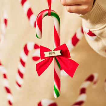 Edible Candy Cane And Bow Christmas Decoration, 3 of 6