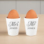 Personalised Mr And Mrs Ceramic Egg Cup Set, thumbnail 1 of 4
