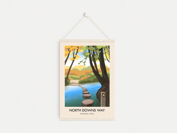 North Downs Way National Trail Travel Poster Art Print, 6 of 8