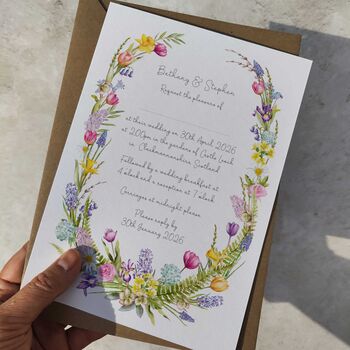Spring Flowers Oval Invitation Suite, 11 of 12