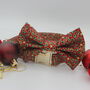 Red And Gold Holly Christmas Dog Bow Tie, thumbnail 12 of 12