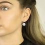 Sterling Silver Contemporary Daisy Drop Earrings, thumbnail 3 of 7