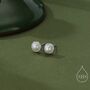 Sterling Silver Genuine Freshwater Pearl Cz Stud Earrings, thumbnail 1 of 12