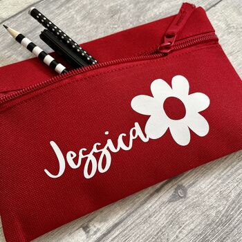 Personalised Child's Name Flower School Pencil Case, 2 of 3