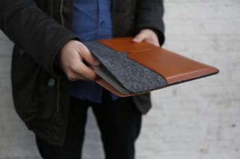 Classic Leather Macbook Sleeve, 2 of 4