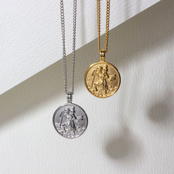 St Christopher Necklace 18 K Gold Plated Steel, 3 of 6