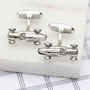 Solid Sterling Silver Racing Car Cufflinks, thumbnail 1 of 3