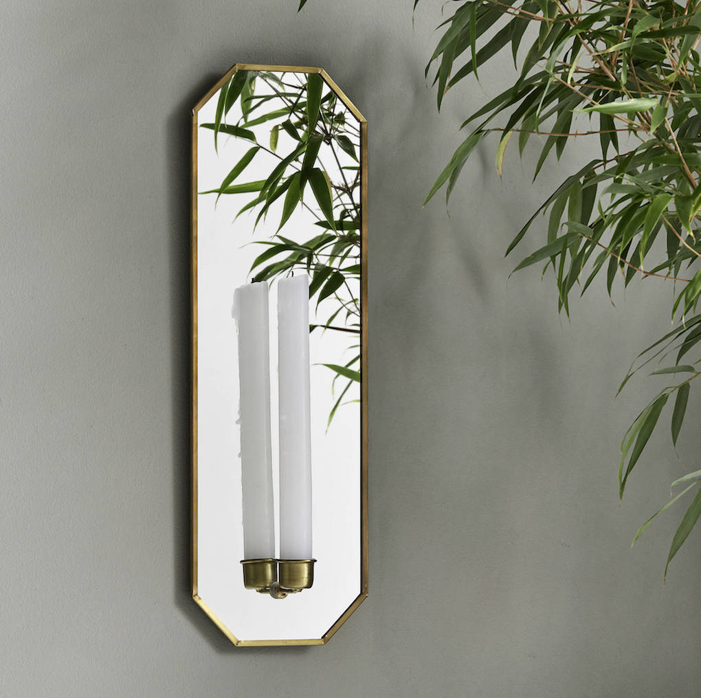 Mirrored Wall Candle Holder