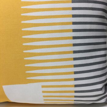 Combed Stripe Cushion Saffron, Charcoal + White, 2 of 5