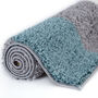 The Rugs Geometric Shaggy Rug Duck Egg Blue Checkered Rug, thumbnail 5 of 12