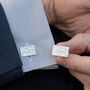 Memorial Ashes Imprint Silver Rectangle Cufflinks, thumbnail 2 of 4