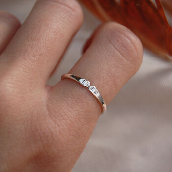 Personalised Initial Open Stacking Ring In Silver Or Gold, 5 of 10