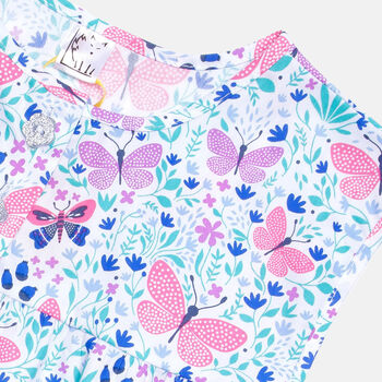 Girls Butterfly Cotton Summer Nightie Sleeveless Design, 5 of 6