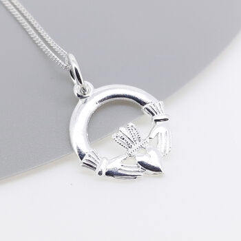 Personalised Sterling Silver Claddagh Necklace, 2 of 10