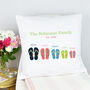 Personalised Flip Flop Family Cushion, thumbnail 2 of 4