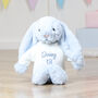Personalised Pale Blue Bashful Bunny Soft Toy, thumbnail 1 of 8