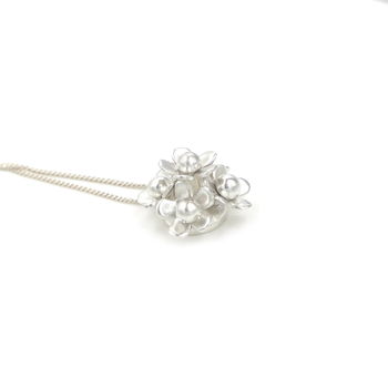 Sterling Silver Flower Cluster Necklace, 4 of 5