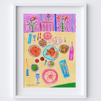 Indian Curry House Table Scene Art Print, 2 of 5