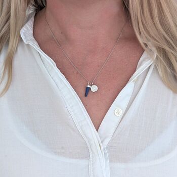 The En Pointe Duo Lapis Lazuli Necklace, Silver, 3 of 8