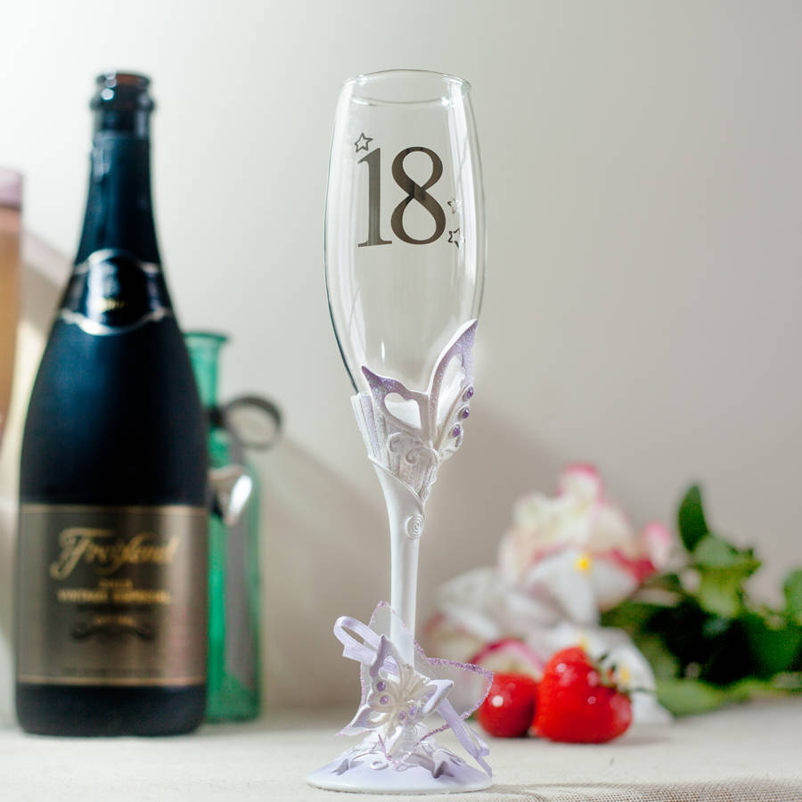 Engraved 18th Birthday Champagne Flute By Gifts Online4 U