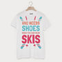 Wear Skis Not Shoes Men's Retro Après Ski T Shirt, thumbnail 1 of 2