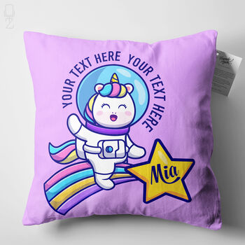 Personalised Pink Unicorn Name Cushion, Gift For Little Girls, 3 of 6