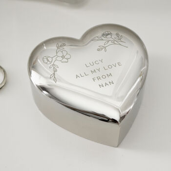 Personalised Floral Heart Trinket Box, 5 of 9